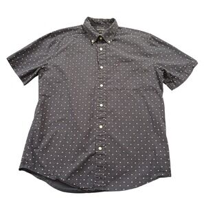 Tommy Hilfiger Classic Fit Mens M Short Sleeve Button Down Shirt Blue Dot Print